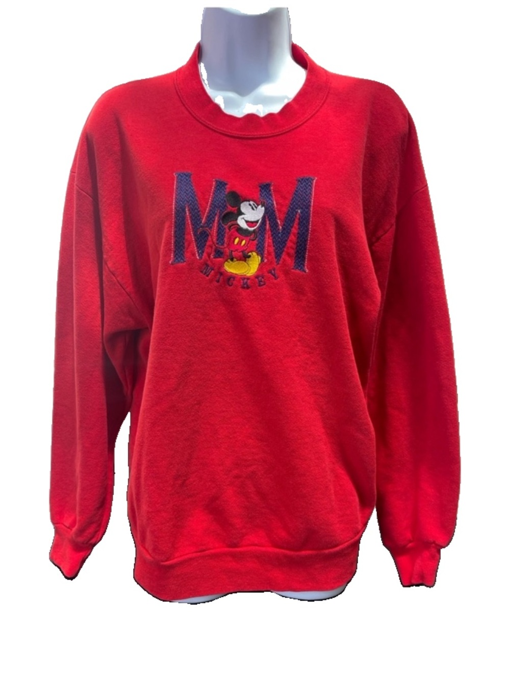Vintage 90s Mickey & Co Disney Sweatshirt Red Embroidered Crewneck USA L